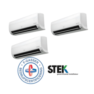 Airco in bedrijf stellen 3 binnen-units