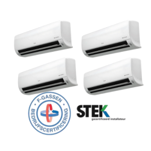 Airco in bedrijf stellen 4 binnen-units
